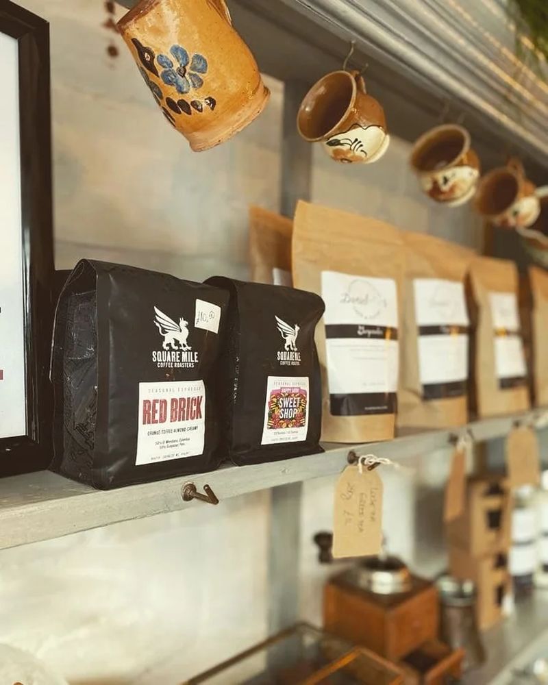 Styled coffee shelving display